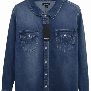 True Religion Blue Denim Shirt Jacket
